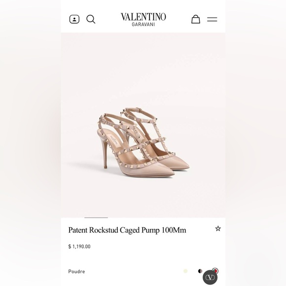 Valentino Rockstud Ankle Strap Pump 100 Mm Size 37 Poudre - Picture 8 of 8